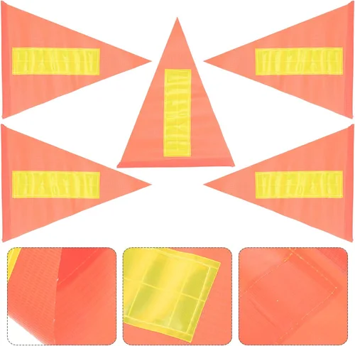Miniatura 4 de Operitacx Bandera reflectante de seguridad para bicicleta de 11 x 8 pulgadas, bandera de advertencia de alta visibilidad para ciclismo al aire
