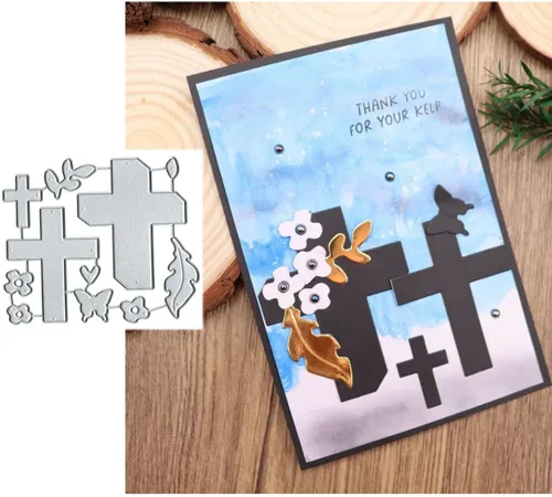 Miniatura 23 de Troqueles para álbumes de recortes, troqueles de corte de metal con marco rectangular para hacer tarjetas, plantilla de perforación de manualidades