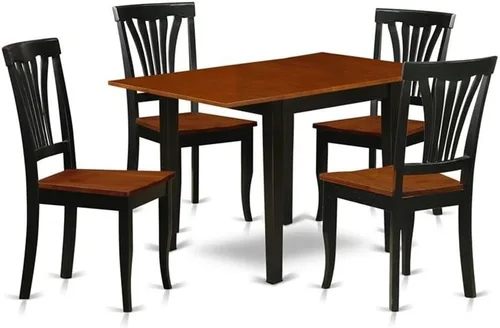 Miniatura 10 de East West Furniture NDAV3-BCH-W - Juego de comedor de 3 piezas que contiene una mesa de comedor rectangular con gotas y 2 sillas de cocina, 30 x 48