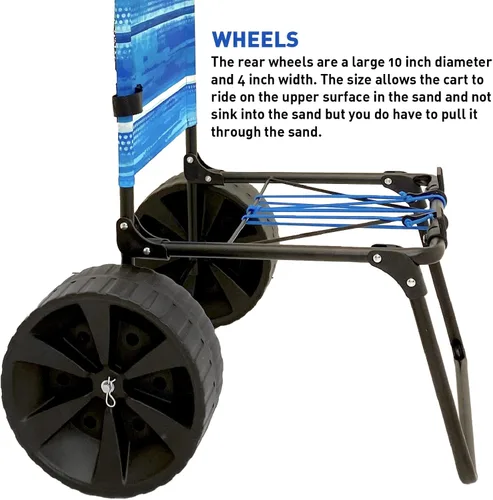 Miniatura 5 de EasyGo Product Carrito de playa Dolly – Diseño de carrito de playa plegable de servicio mediano – Ruedas de arena grandes – Capacidad para 4 – 6