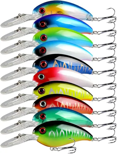 Miniatura 3 de LINGYUE Kit de señuelos de pesca de lubina, cebos duros de agua superior, cebos de pececillos, señuelo VIB, cebo de natación para lucioperca de agua