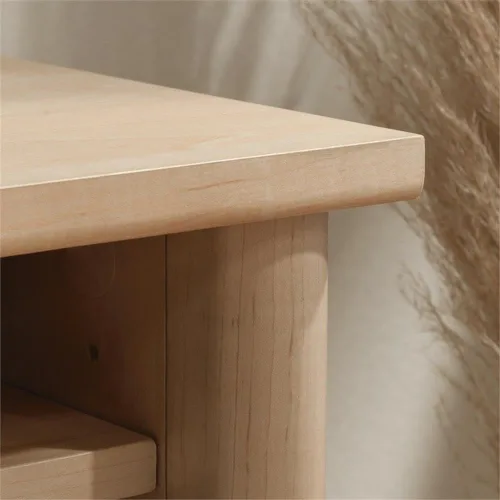 Miniatura 5 de Pemberly Row Organizador de madera de ingeniería, 59 pulgadas de ancho, acabado de arce natural, estantes ajustables con almacenamiento