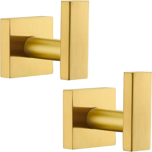 Miniatura 13 de Angle Simple Paquete de 2 ganchos para toallas de baño, soporte para bata de baño de acero inoxidable SUS304, moderno gancho para colgar abrigos