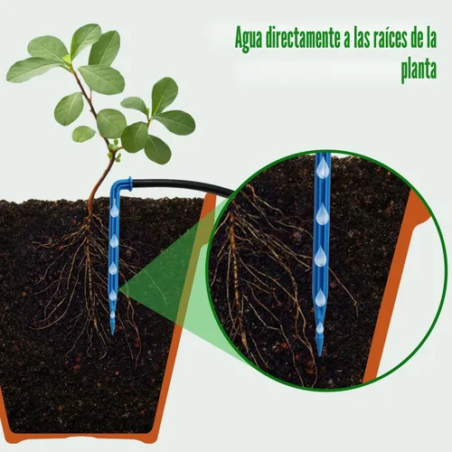 Miniatura 8 de JIYANG - Kit de riego automático solar por goteo, dispositivo de riego automático automático fácil de bricolaje compatible con plantas de macetas, 6