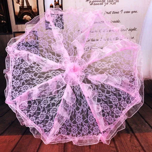 Miniatura 2 de Paraguas de novia de encaje, sombrillas bordadas, sombrillas de encaje ahuecadas, sombrillas florales para manualidades, accesorios de fotos