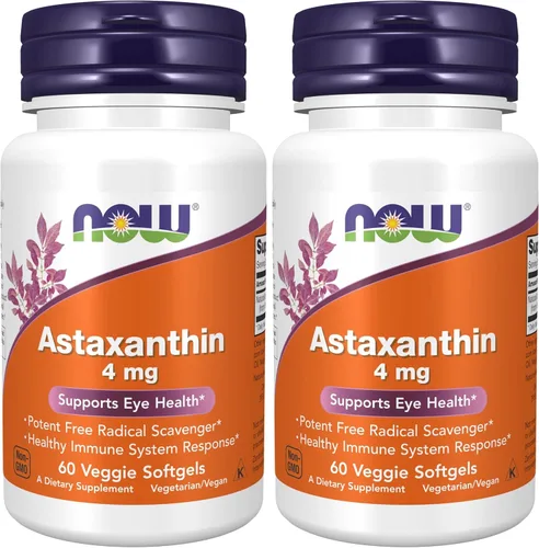 Miniatura 10 de NOW Foods Suplementos, Astaxantina 4 mg, presenta Zanthin®, apoya la salud ocular*, 60 cápsulas blandas vegetales
