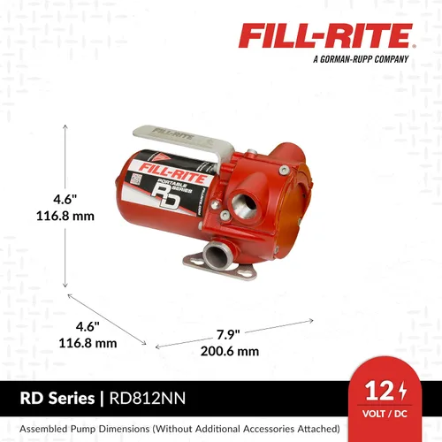 Miniatura 3 de Fill-Rite RD812NN - Bomba portátil de transferencia de combustible de 12 V, 8 GPM con cable de alimentación