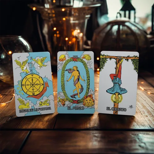 Miniatura 8 de Cartas del tarot originales en español, baraja de 78 cartas, baraja española de tamaño de bolsillo (4.13 x 2.3 pulgadas), cartas de adivinación