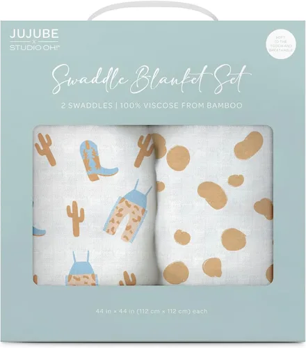Miniatura 6 de JuJuBe x Studio Oh! - Juego de manta para envolver al bebé recién nacido, suave, cómoda, neutra para baby shower y registro de bebé, esenciales