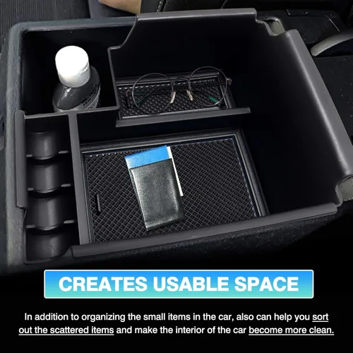 Miniatura 5 de Autorder Organizador de consola central para accesorios Kia Forte 2019-2024, caja de almacenamiento para reposabrazos, bandeja de inserción