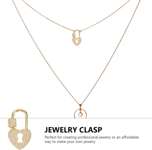 Miniatura 3 de EXCEART Cierre de collar de ojo de cerradura de corazón, conector de joyería duradero para fabricación de joyas de bricolaje, ligero, compacto
