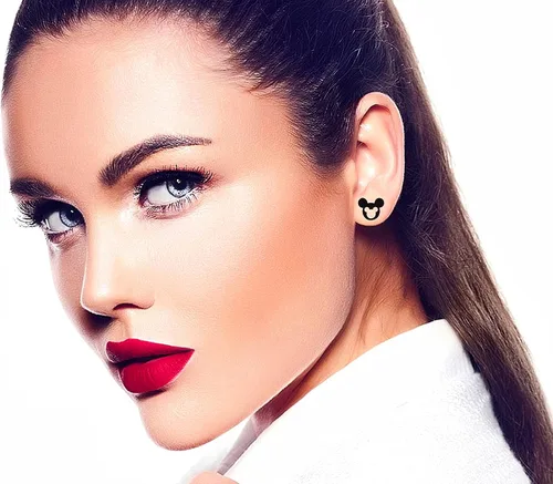 Miniatura 4 de 16 pares de bonitos aretes de ratón pequeños para mujeres niñas niños aretes hipoalergénicos Acero inoxidable Metal