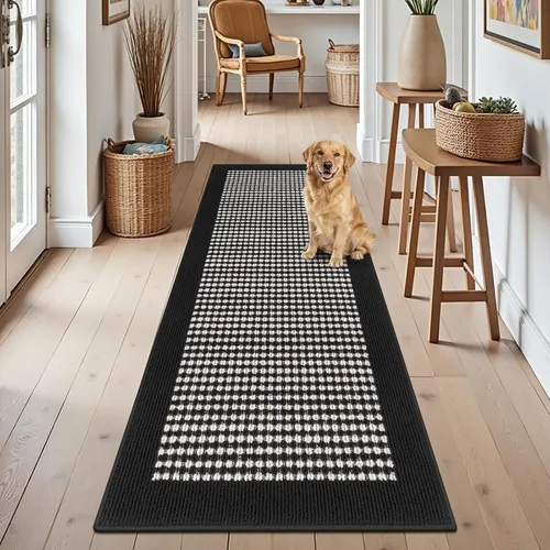 Miniatura 56 de Ileading Alfombra de pasillo de lavandería de 2 x 6 pies, antideslizante, con parte trasera de goma, lavable a máquina, alfombra gris