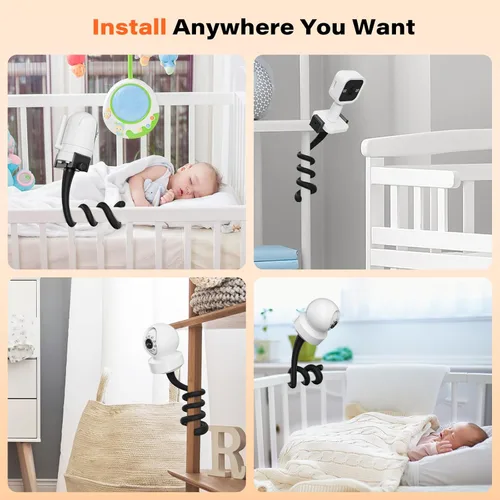 Miniatura 6 de A2C Soporte universal flexible para cámara de bebé compatible con óptica infantil DXR 8 DXR-8 Pro, VTech, ANMEATE, soporte para la mayoría de Negro