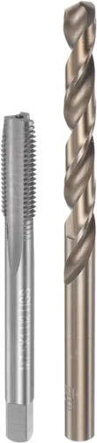 Miniatura 41 de uxcell Juego de grifos y brocas, M12 x 1.25 H2 rectos, fresadora de roscas para máquina de flauta recta, 0.413 in de acero cobalto M35 de alta