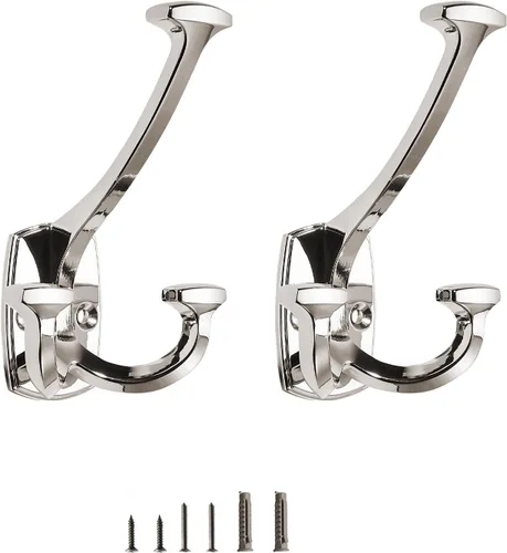 Miniatura 9 de Ganchos de latón antiguos grandes montados en la pared decorativos de doble cara resistentes para colgar abrigos, toallas, batas, bolsos, ganchos
