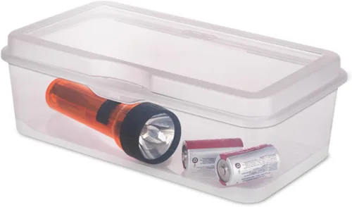 Miniatura 8 de Sterilite Paquete de 6 Cajas de Almacenamiento Rectangulares Grandes con Tapa Abatible, de Plástico Transparente con Tapa con Bisagras - Organizador