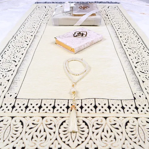 Miniatura 7 de IEF - Alfombra de oración personalizada con cuentas de oración del Corán, juego de regalo islámico, Ramadán Eid, boda, cumpleaños, día de la madre