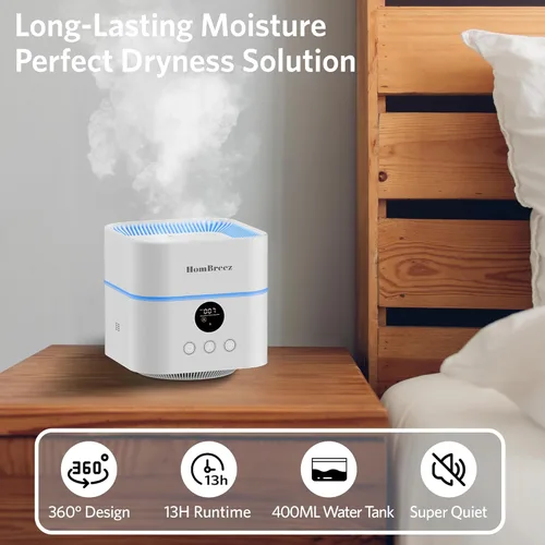 Miniatura 4 de Purificador de Aire y Humidificador Combo para Dormitorio, Cubre hasta 200 pies², Filtro H13 HEPA Verdadero, Tanque de Agua de 500ML, Difusor