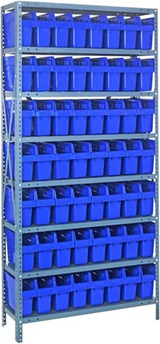 Miniatura 585 de Quantum QSBU-245BK Heavy Duty Shelving Unit with (7) Shelves and (24) QUS245 Black Bins for Garage Warehouse Storage Distribution 400 lb Load
