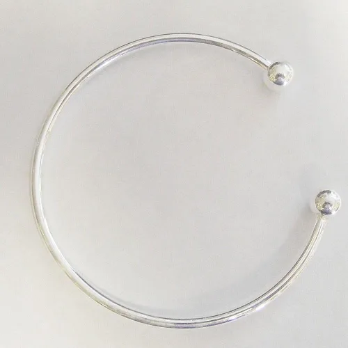 Miniatura 5 de RUBYCA 10 pulseras de plata blanca chapada en plata blanca con forma de tornillo, para bricolaje