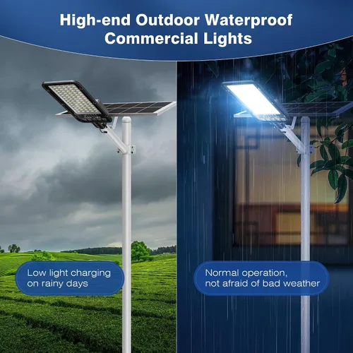 Miniatura 8 de WYWNA Luces Solares de Calle de 12000W para Exteriores - 6500K Luces Solares Comerciales para Estacionamiento del Atardecer al Amanecer, Luz Solar