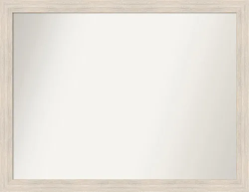 Miniatura 184 de Amanti Art Espejo de baño blanco para sobre el fregadero, 30 x 35 pulgadas, espejo de tocador rectangular estrecho de Eva de oro blanco, marco
