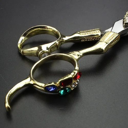 Miniatura 4 de SHARONDS Tijeras de peluquería profesional de 6 pulgadas, suministros de peluquería, troqueles de corte, juego de tijeras de pelo de diamante