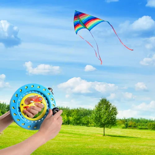 Miniatura 6 de Bobinadora de carrete de cuerda de cometa con freno, 1000 pies, 75 libras, herramientas duraderas para adultos, niños, adolescentes, mujeres