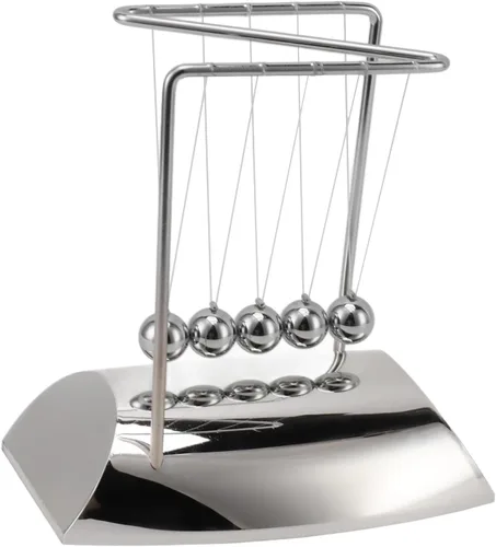 Miniatura 6 de Newton - Péndulo de cuna con 7 bolas de acero, bolas de balanceo clásicas de equilibrio, bolas de movimiento perpetuo de Newtons en forma de Z