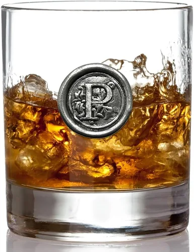 Miniatura 4 de English Pewter Company - Vaso de whisky de 11 onzas con inicial de monograma, regalos únicos para hombres, regalos personalizados con tu elección