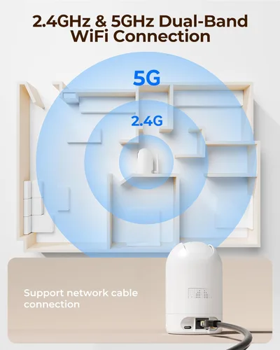 Miniatura 7 de Cámara de seguridad para el hogar FOSCAM R4S 4MP (2K) WiFi, cámara IP inalámbrica para interiores de 2.4/5GHz con detección humana AI y detección