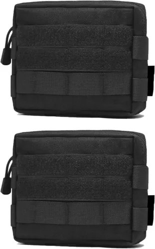 Miniatura 9 de TRIWONDER Bolso táctico para cigarrillos MOLLE pequeño, bolsa militar, estuche para baterías, porta tarjetas EDC, tarjetero, ranura para encendedor