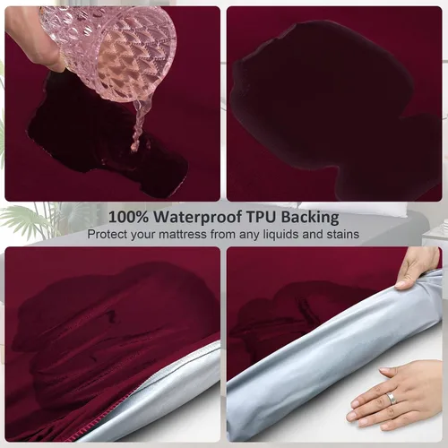Miniatura 3 de Protector de colchón tamaño individual, impermeable, transpirable, con bolsillo profundo de hasta 18 pulgadas, lavable a máquina, sin ruido