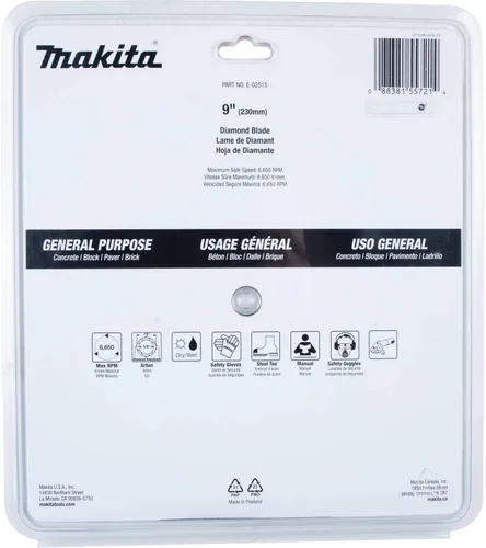 Miniatura 3 de Makita E-02515 Hoja de diamante de 9", segmentada, de uso general