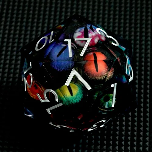 Miniatura 7 de Dados de mazmorras y dragones D20,3.346 in Dragon Eye D20,Dados de núcleo líquido para TTRPG
