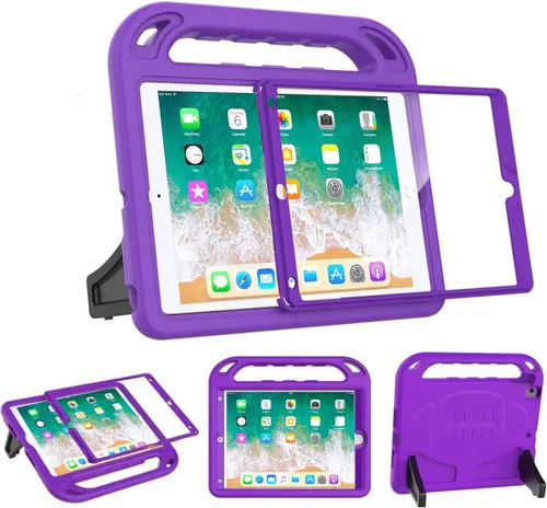 Miniatura 12 de BMOUO Funda para niños para iPad 9.7 2018/2017/iPad Air 2/1/Pro 9.7 - Protector de pantalla integrado con mango a prueba de golpes, funda