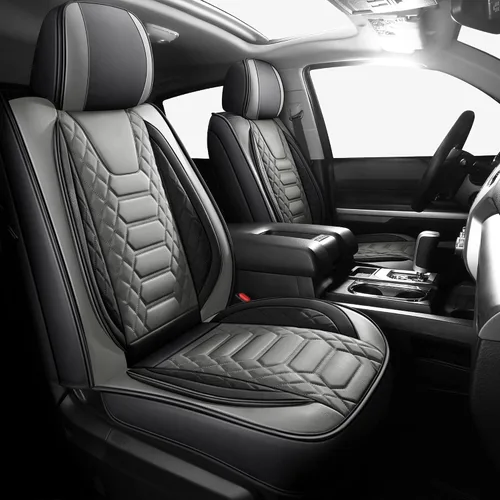 Miniatura 13 de FREESOO Juego completo de fundas de asiento Tundra 2014-2021, aptas para Toyota Tundra Crewmax Cab, fundas de asiento de camión personalizadas
