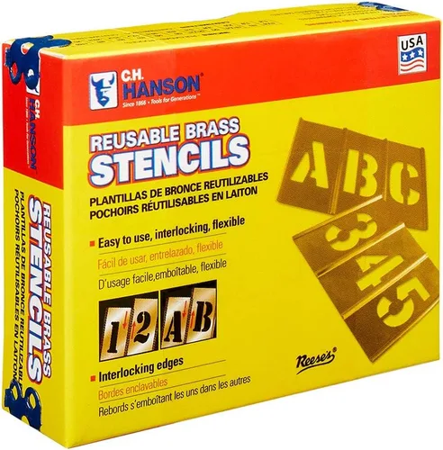 Miniatura 2 de CH Hanson 10066 Juego de letras y números de latón de 1/2" 45 piezas