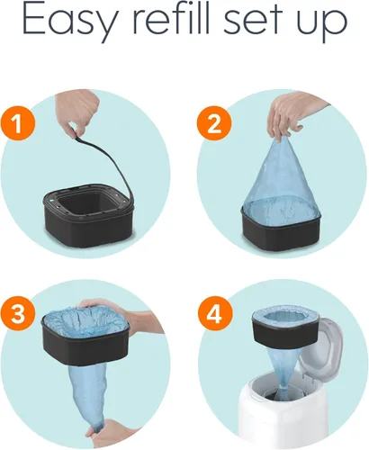 Miniatura 8 de Diaper Genie Recambio cuadrado jumbo, con película continua, puede contener hasta 810 pañales de tamaño recién nacido por repuesto.