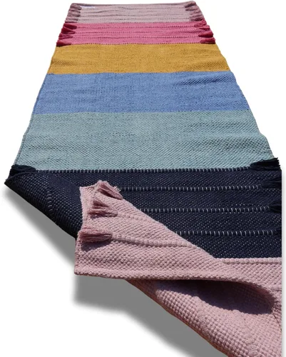 Miniatura 19 de Jaipur Art & Rugs - Alfombra de yoga de algodón, respetuosa con el medio ambiente, tejida a mano, gruesa (0.945 x 2.835 x 0.197 in)