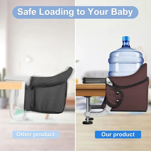 Miniatura 2 de Silla de mesa rápida con gancho en la silla con clip en la mesa, asiento de alimentación portátil resistente, almacenamiento plegable, se fija a