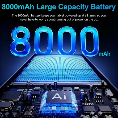 Miniatura 6 de JJGJ Tablet Android 15 2026 con teclado, 26 GB+256 GB, expansión de 2 TB, tableta de 10 pulgadas con octa-Core, 8000 mAh, WiFi 5G, BT5.0, Widevine