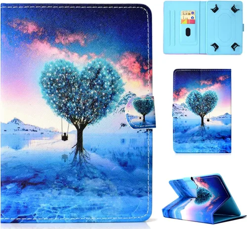 Miniatura 23 de Funda universal para tablet de 7 pulgadas, piel sintética [ranuras para tarjetas], cubierta magnética, para Samsung Galaxy Tab E/Tab A 7.0, Fire 7