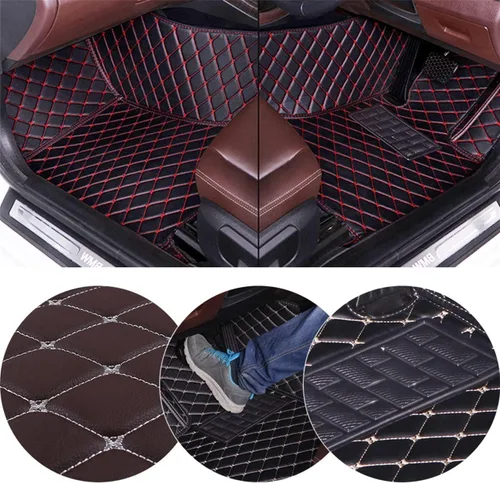 Miniatura 5 de Personaliza las alfombrillas de cuero de lujo de protección para todo tipo de clima para automóviles, SUV y camiones según el modelo automotriz azul