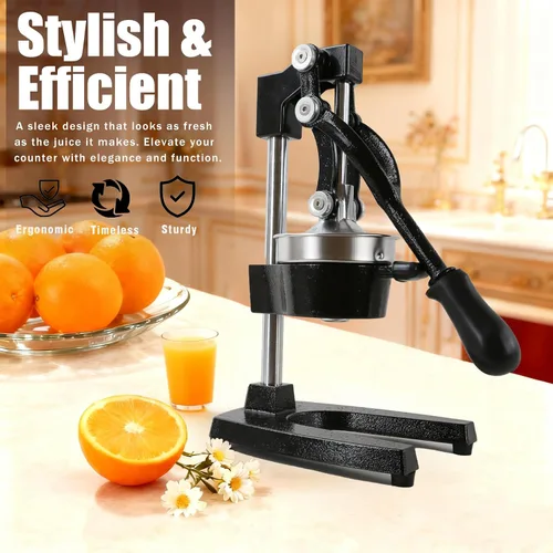 Miniatura 6 de Exprimidor manual de cítricos de hierro fundido, exprimidor de limón naranja resistente, prensa comercial de cítricos extragrande, fácil de limpiar