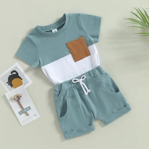 Miniatura 5 de Engofs Conjunto de 2 piezas de camiseta de manga corta y pantalones cortos para bebé niño
