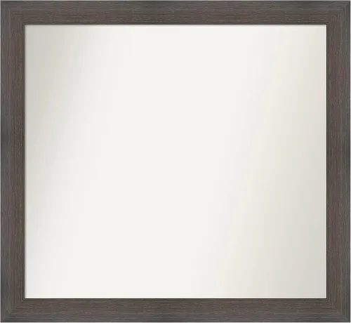Miniatura 473 de Amanti Art Espejo de pared personalizado no biselado (24 x 27 pulgadas), marco estrecho de nogal chipre - varios tamaños personalizados - Espejo