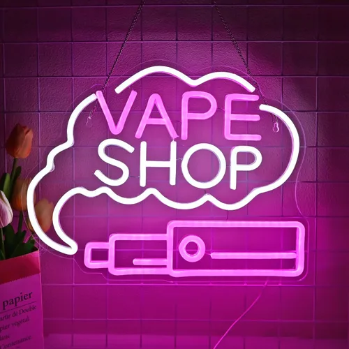 Miniatura 8 de Britrio VAPE Shop Letrero de neón para pared, decoración de humo, ventana de negocios, hogar, bar, oficina, dormitorio, cocina, cueva de hombre