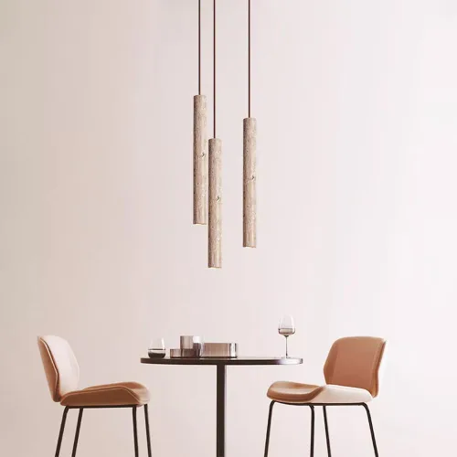 Moderna lámpara colgante de mármol de piedra natural tubo largo vintage colgante accesorio de iluminación para isla de cocina, comedor, fregadero,